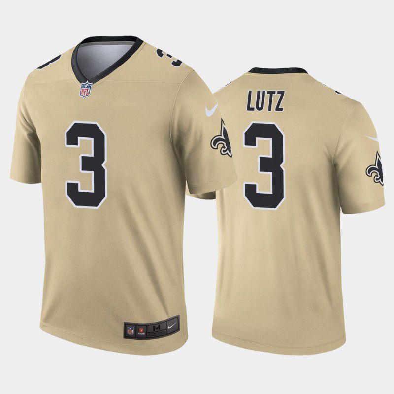 Men New Orleans Saints #3 Wil Lutz Nike Gold Inverted Legend NFL Jersey->new orleans saints->NFL Jersey